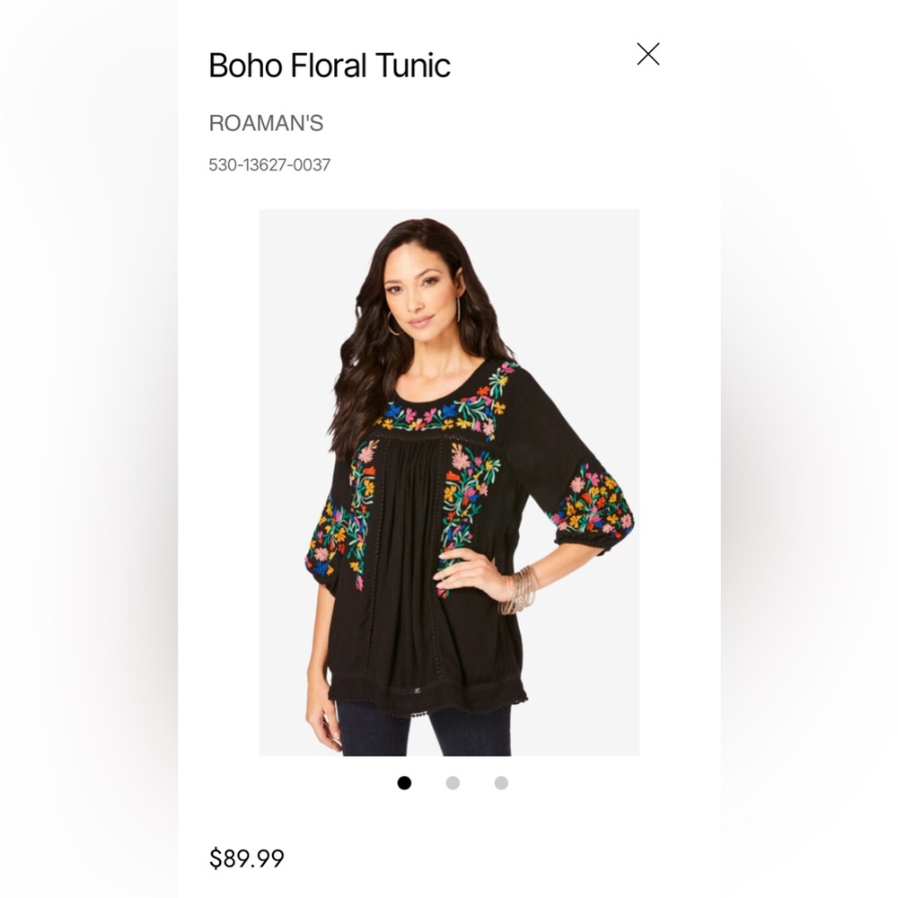 Black Floral Top 18/20